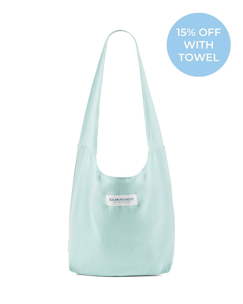 MYKONOS Bag With Piping: Marine Mint/White