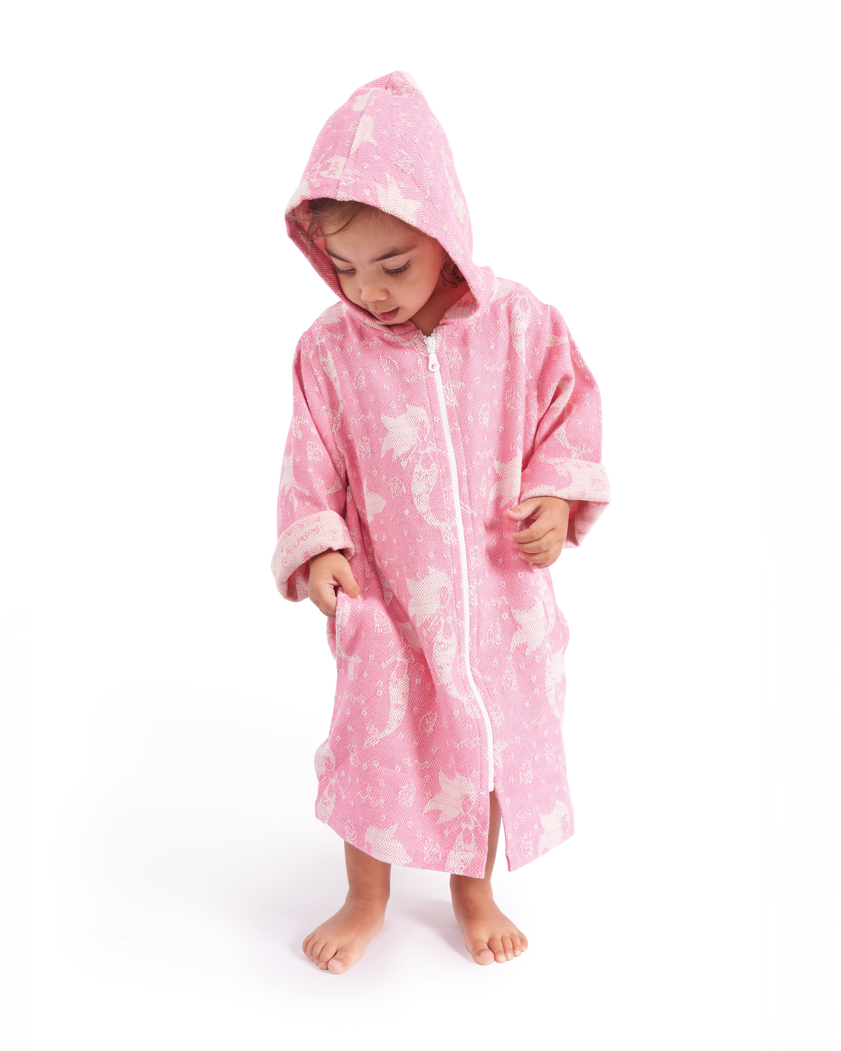 TASSOS Kids Mermaid Swim Coverup: Hot Pink/Natural
