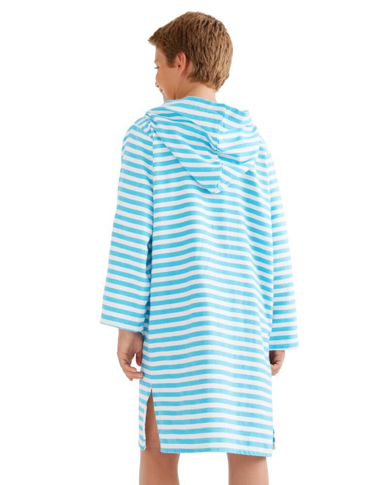 AMALFI-kids-hooded-turkish-towel-aqua-white