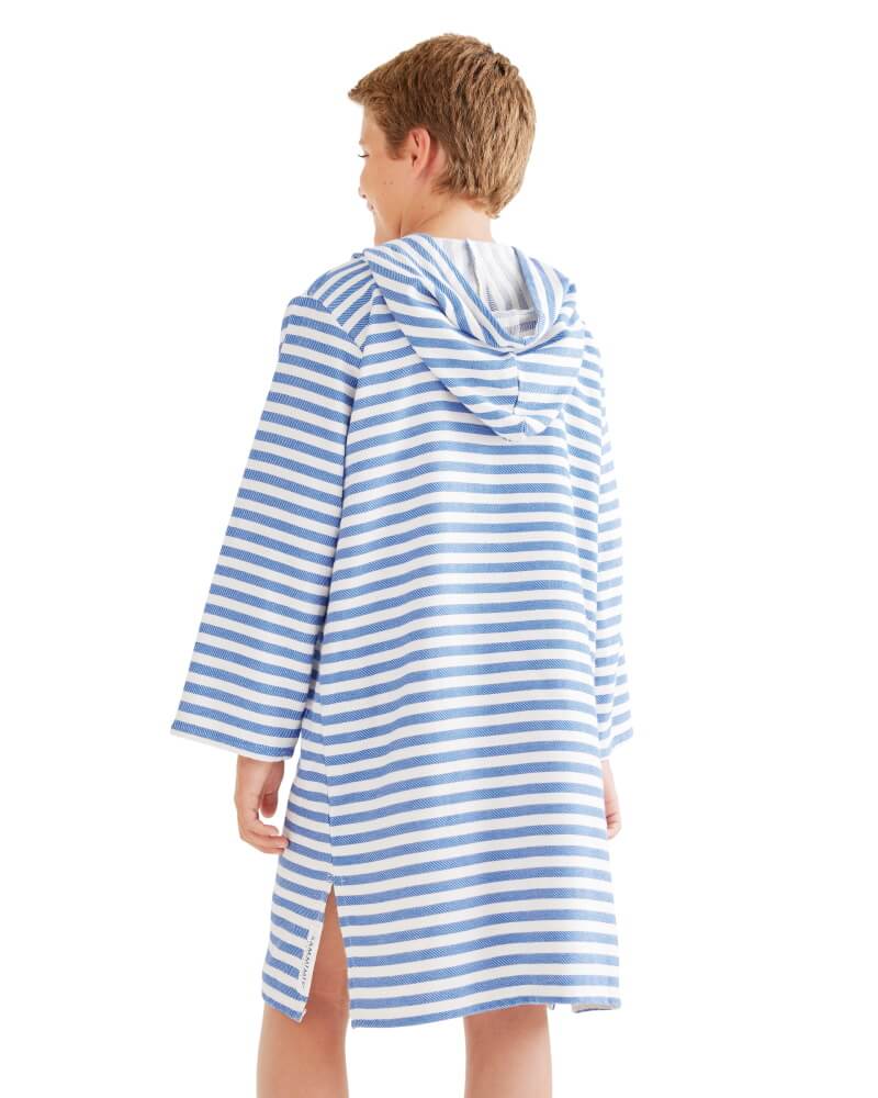 AMALFI Kids Hooded Towel: Royal Blue/White