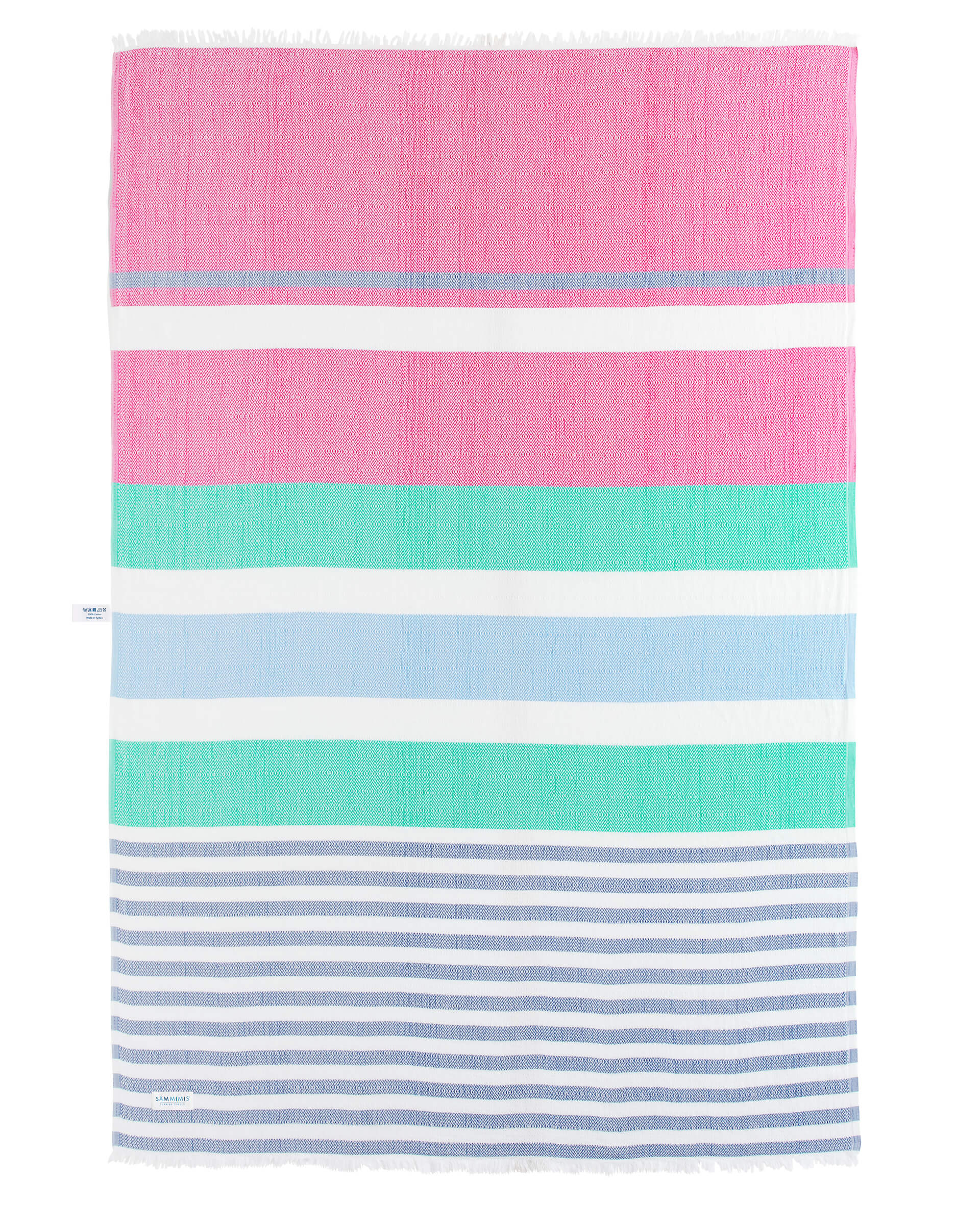 AMEGLIA XL Turkish Towel: Fuchsia/Blue/Green