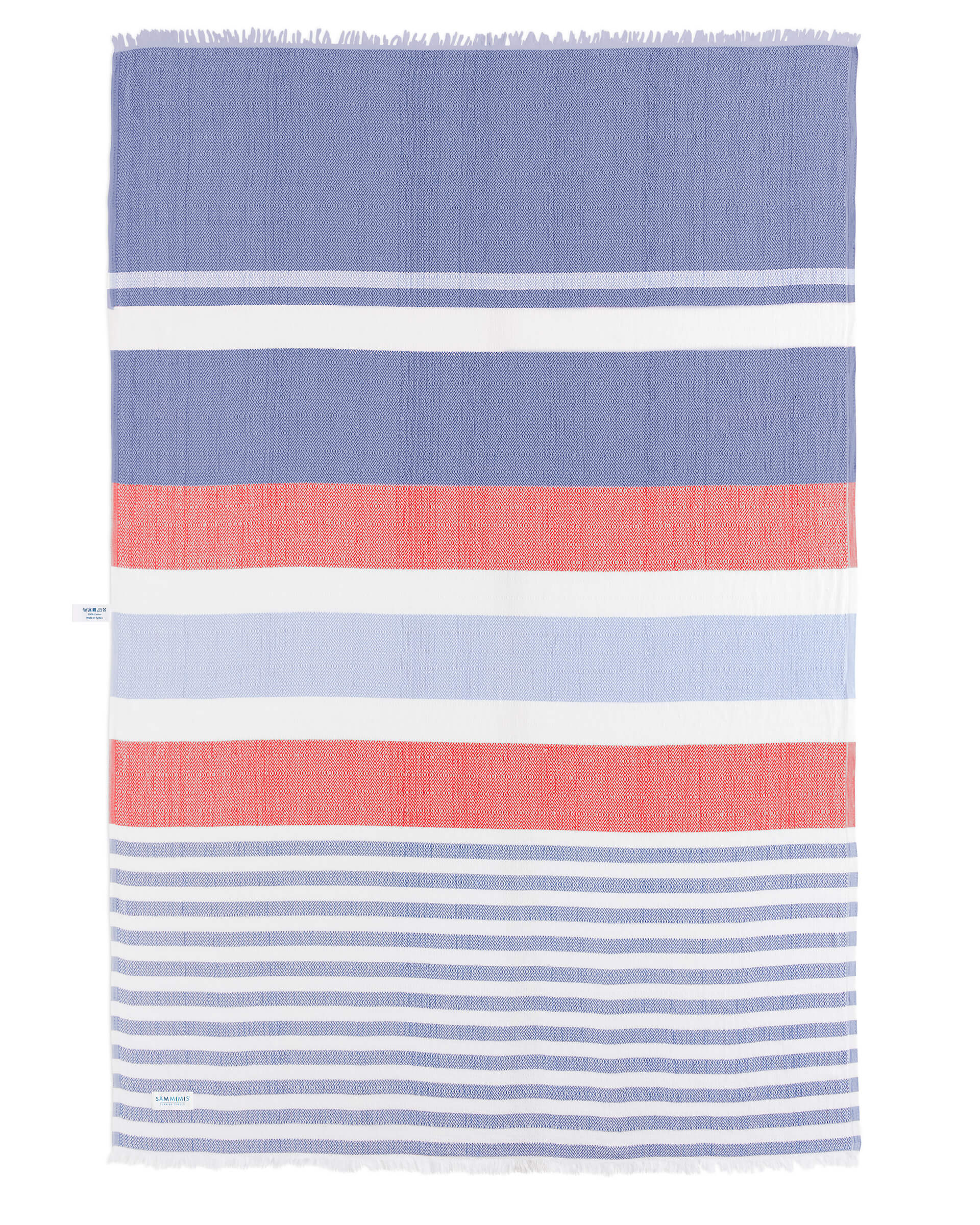 AMEGLIA XL Turkish Towel: Red/Blue