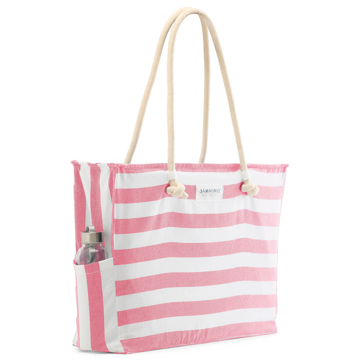 BONIFACIO Jumbo Beach Bag: Pink/White