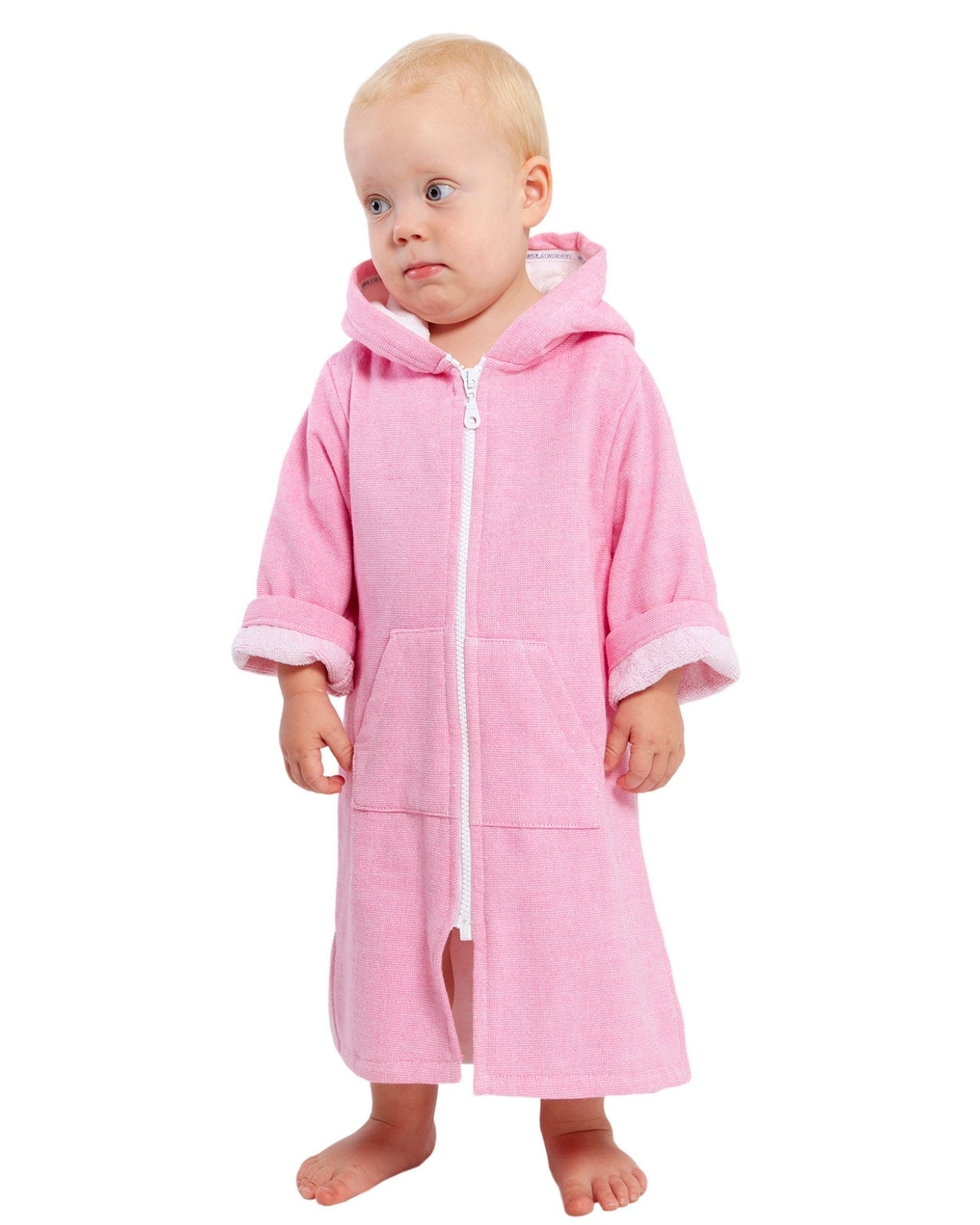 MENORCA Baby Terry Hooded Towel: Pink