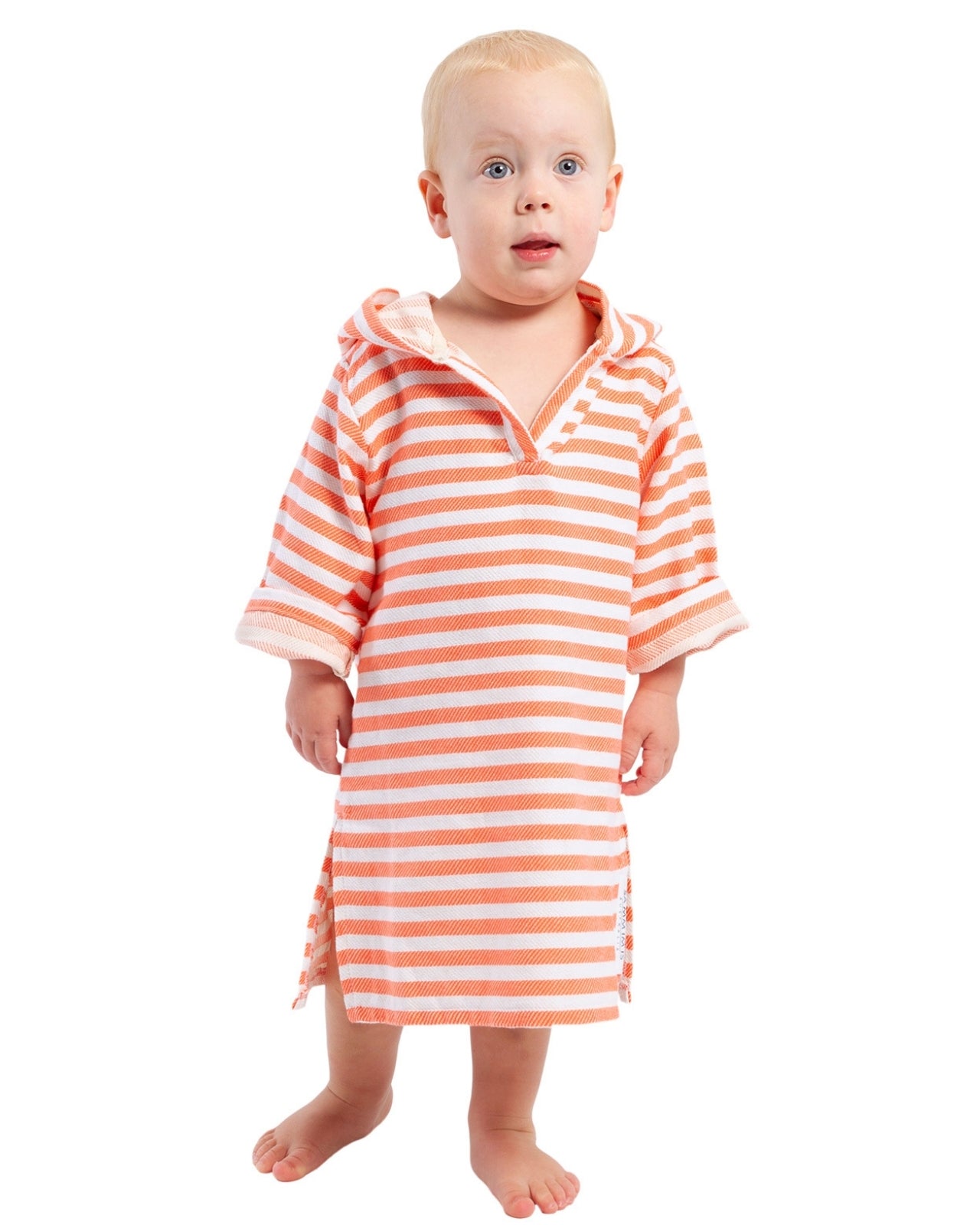AMALFI Baby Hooded Towel: Coral/White