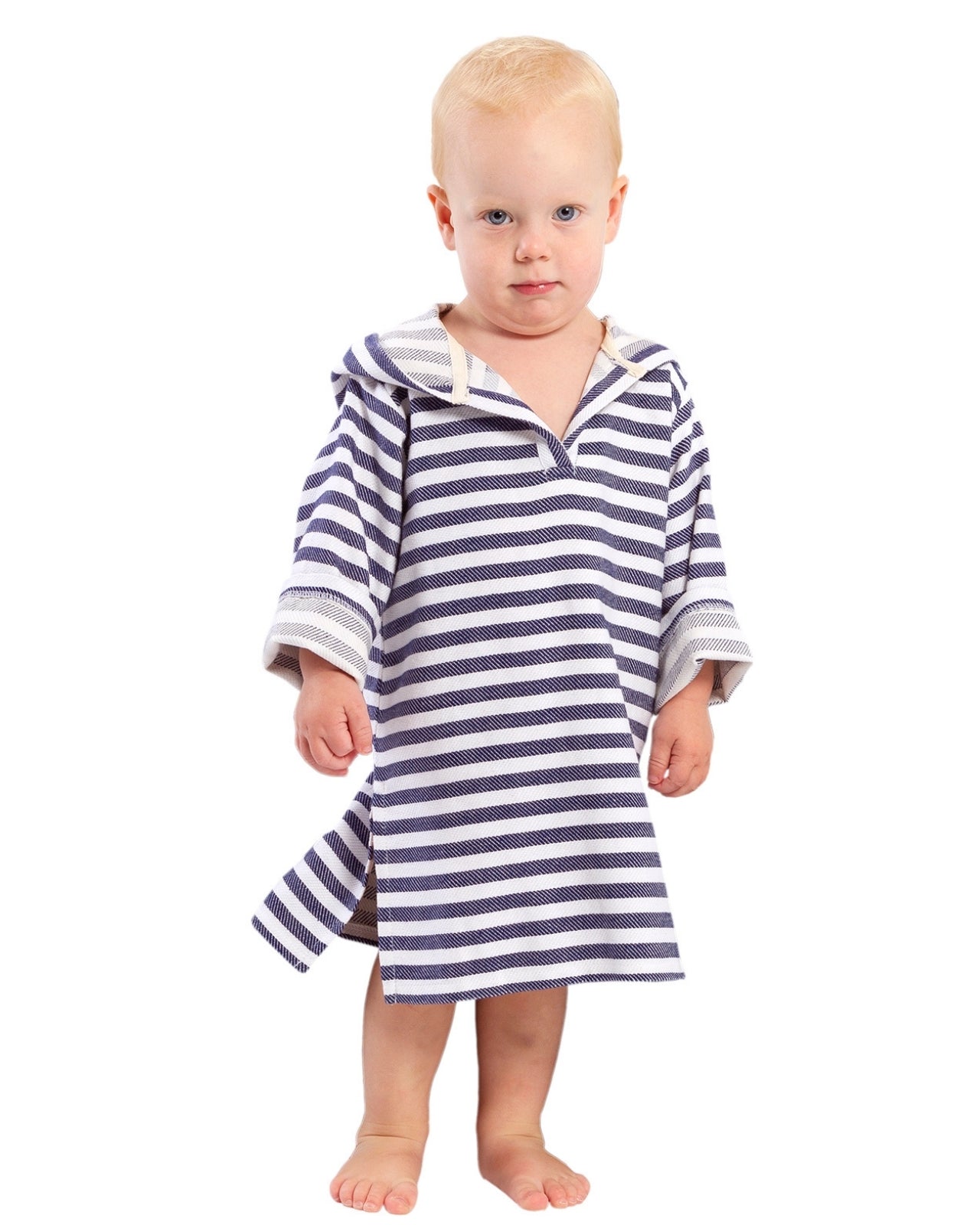 AMALFI Baby Hooded Towel: Navy/White