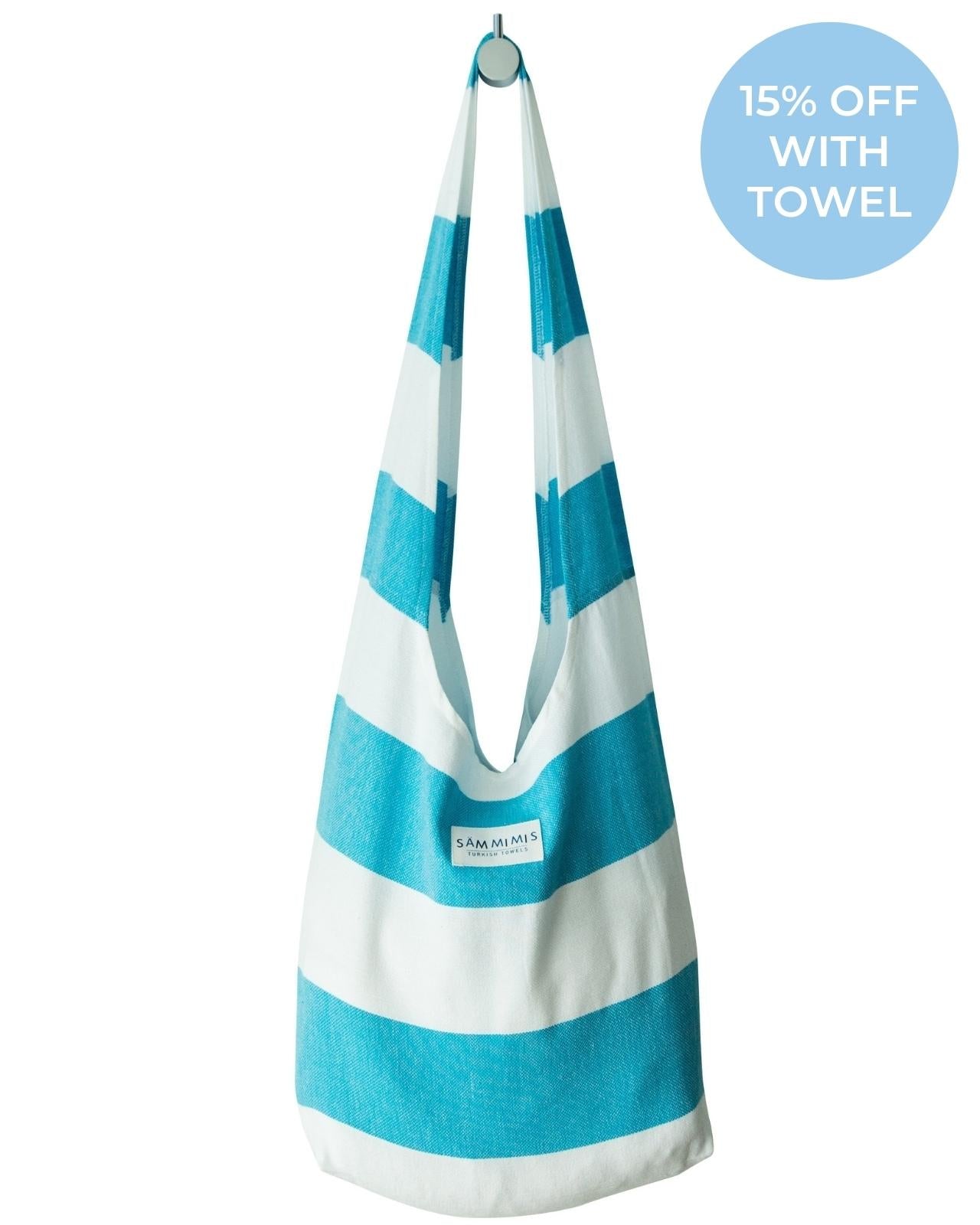 SANTORINI Bag: Aqua/White