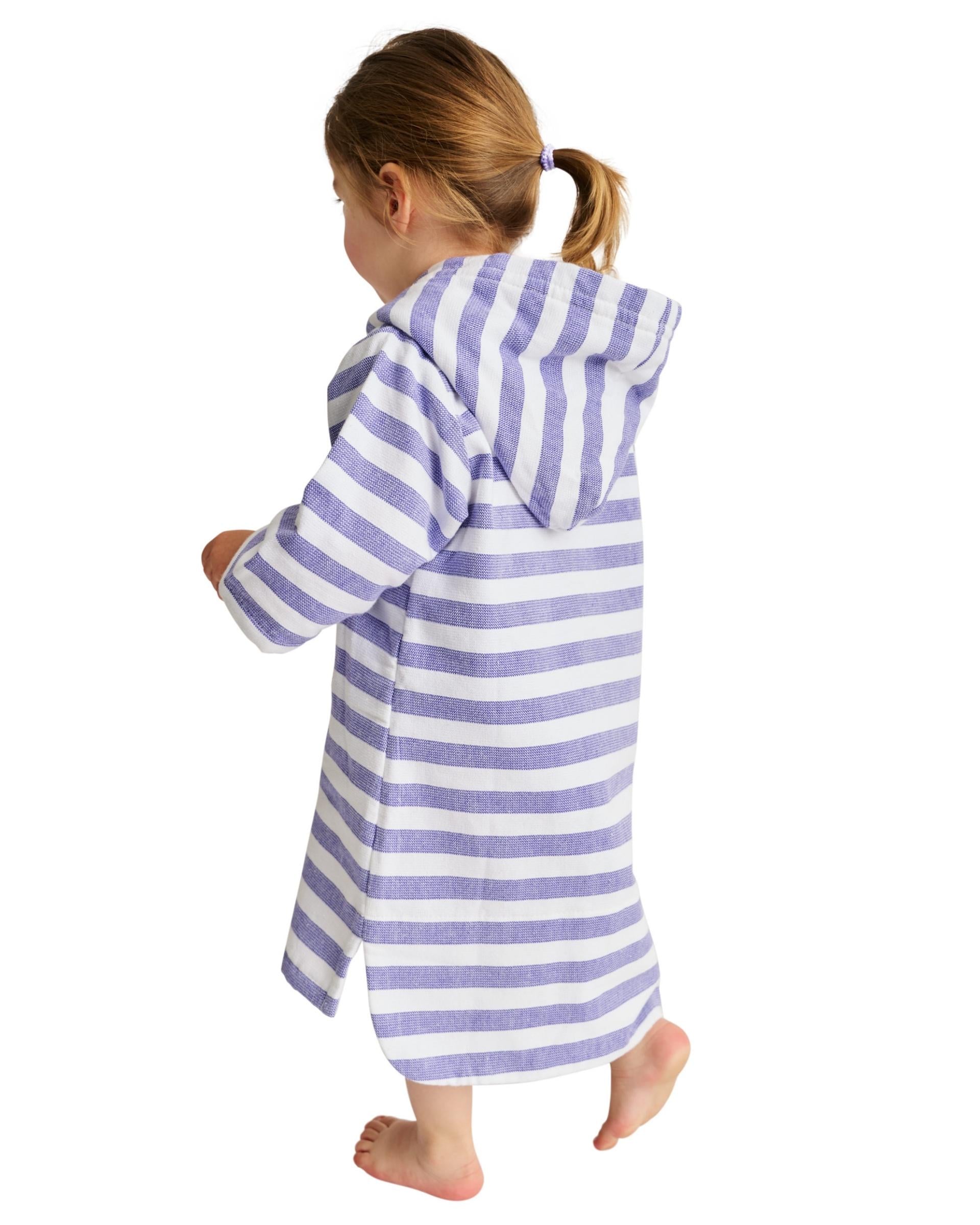 MENORCA Baby Terry Hooded Towel: Purple/White