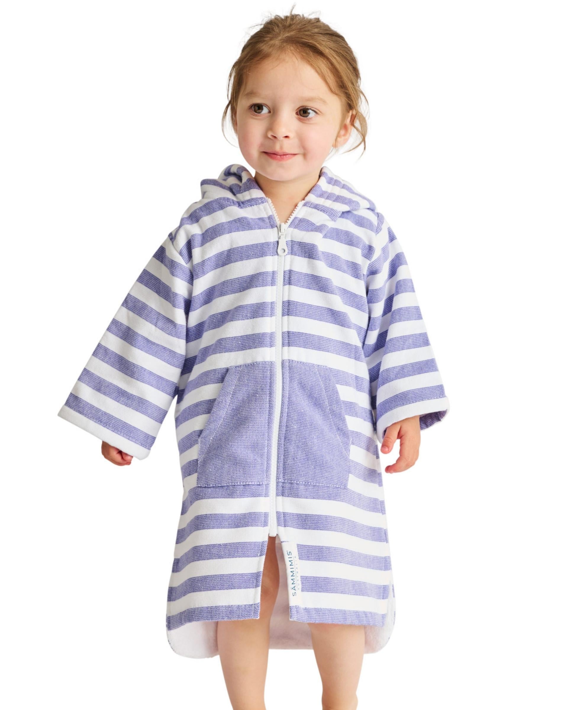 MENORCA Baby Terry Hooded Towel: Purple/White