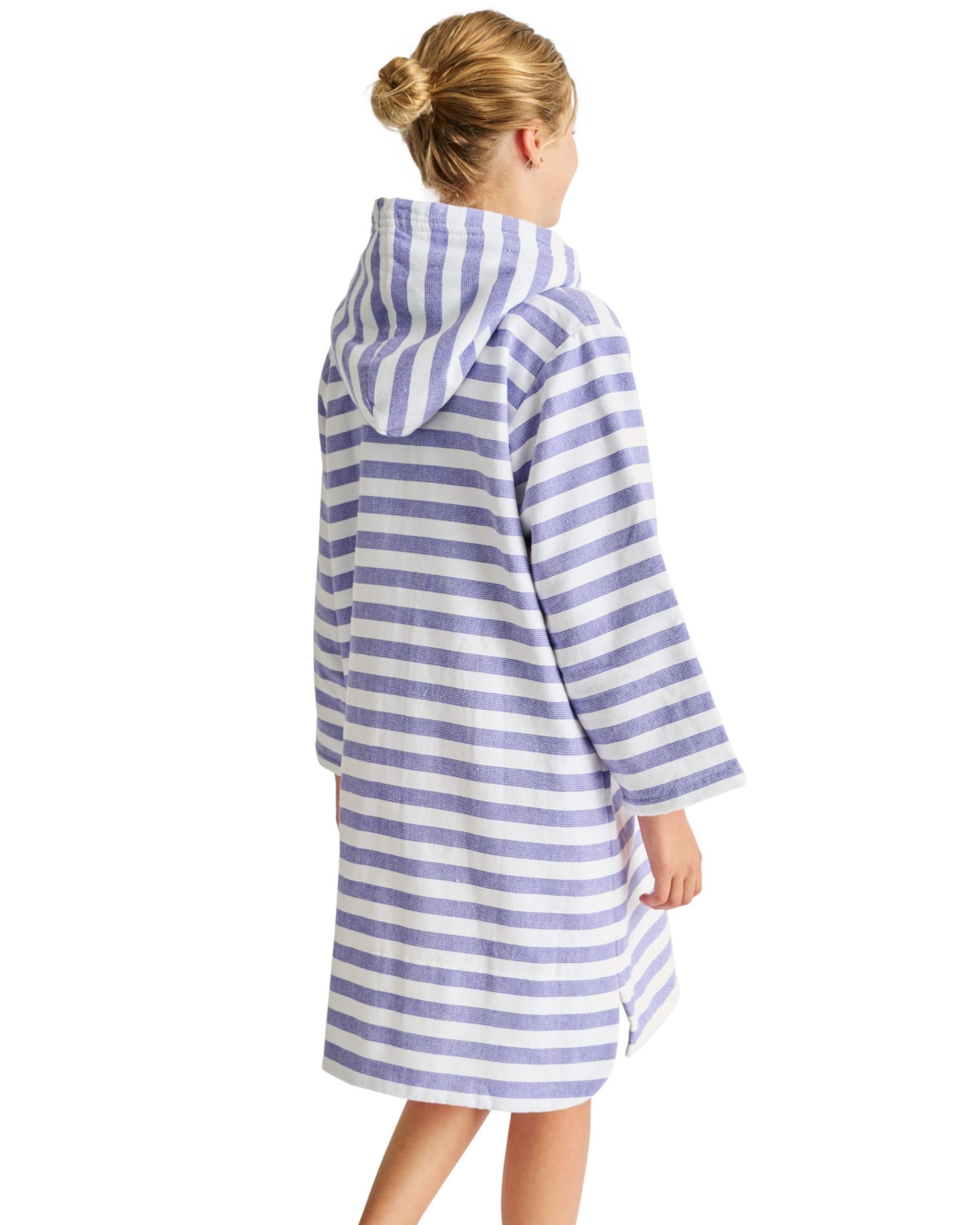 MENORCA Kids Terry Hooded Towel: Purple/White