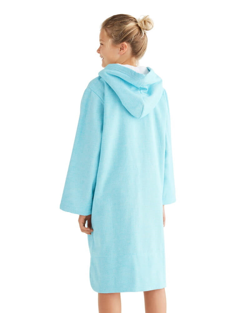 MENORCA Kids Terry Hooded Towel: Aqua