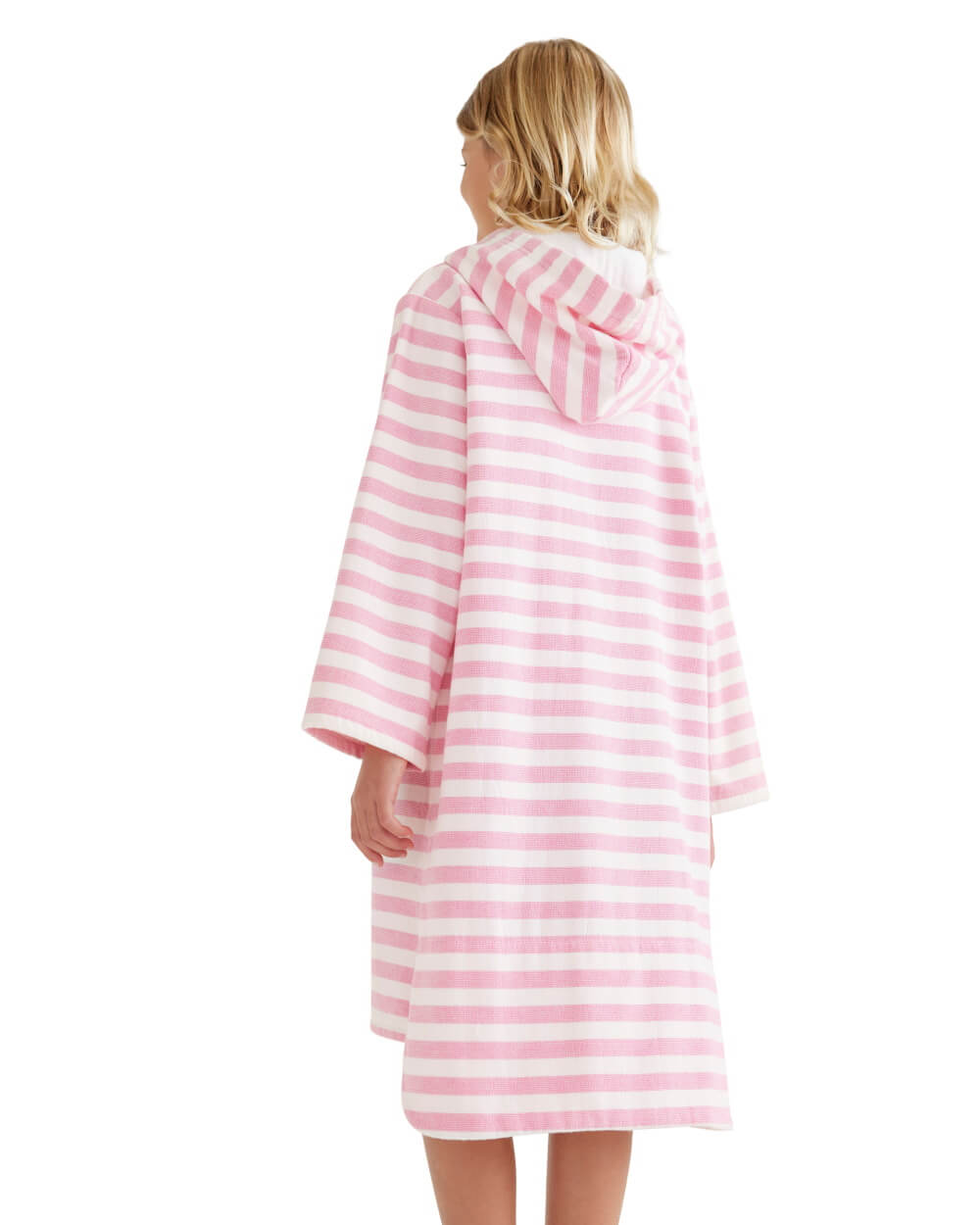 MENORCA Kids Terry Hooded Towel: Pink/White