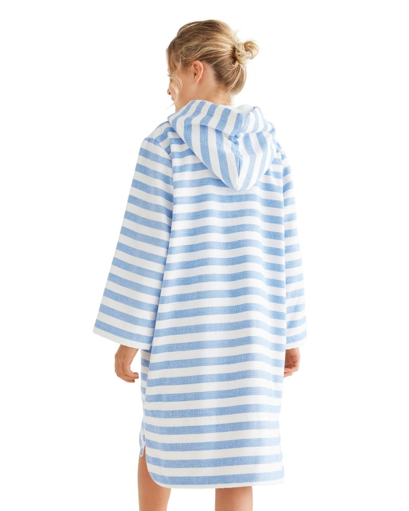 MENORCA Kids Terry Hooded Towel: Royal Blue/White