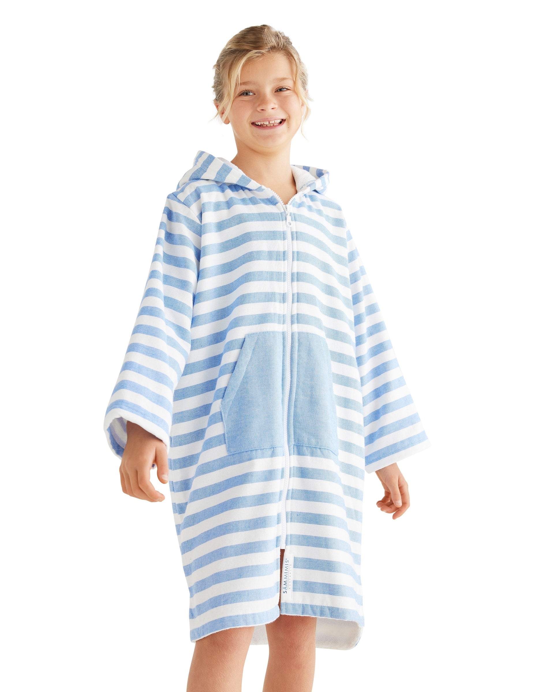 MENORCA Kids Terry Hooded Towel: Royal Blue/White