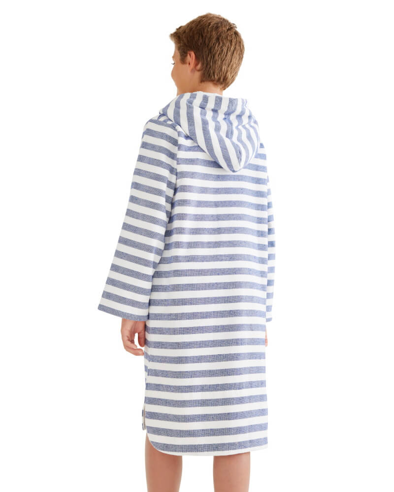 MENORCA Kids Terry Hooded Towel: Navy/White