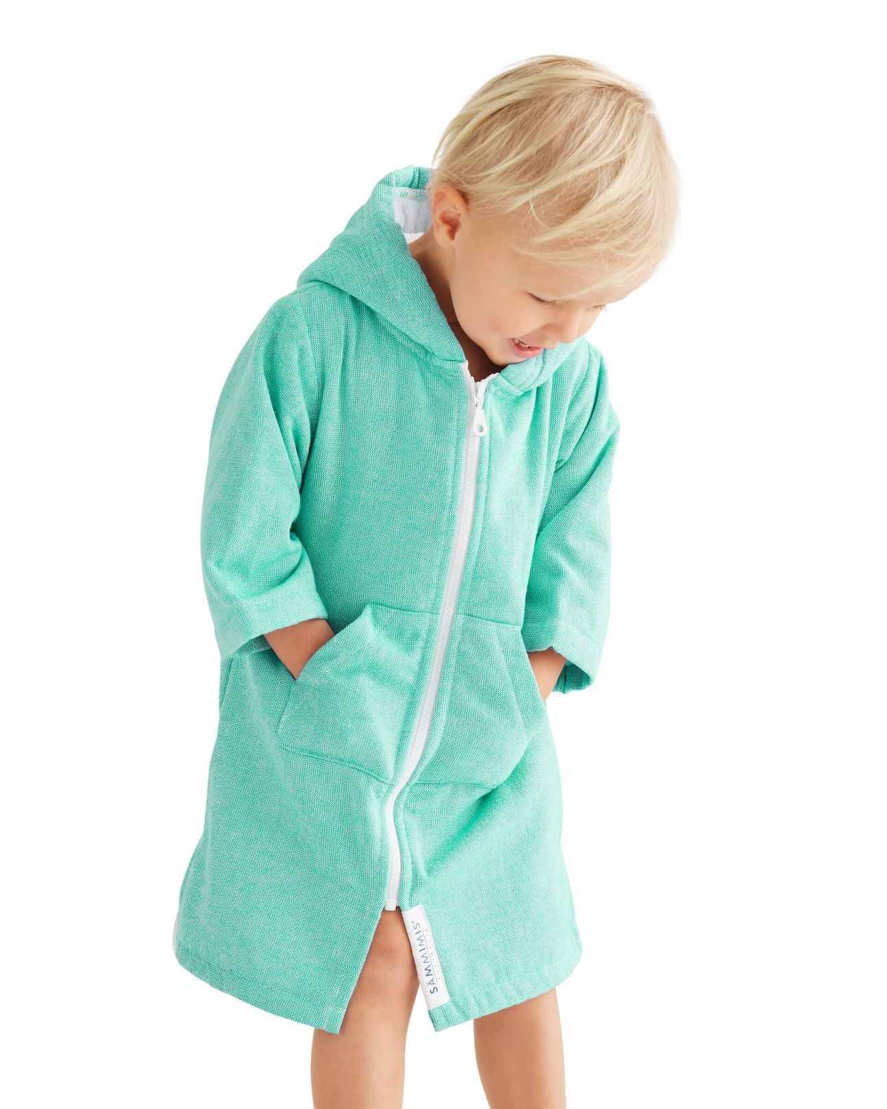MENORCA Baby Terry Hooded Towel: Sea Green