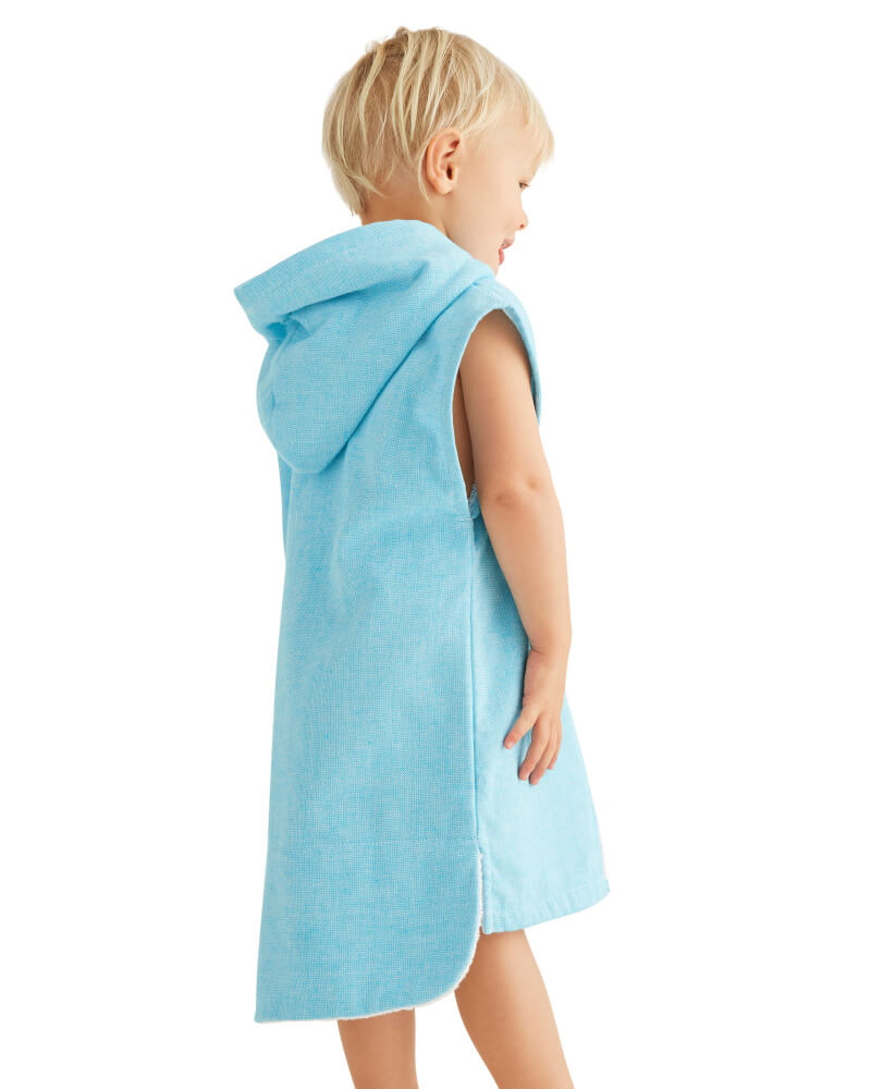 MONTEROSSO Baby Sleeveless Terry Hooded Towel:  Aqua