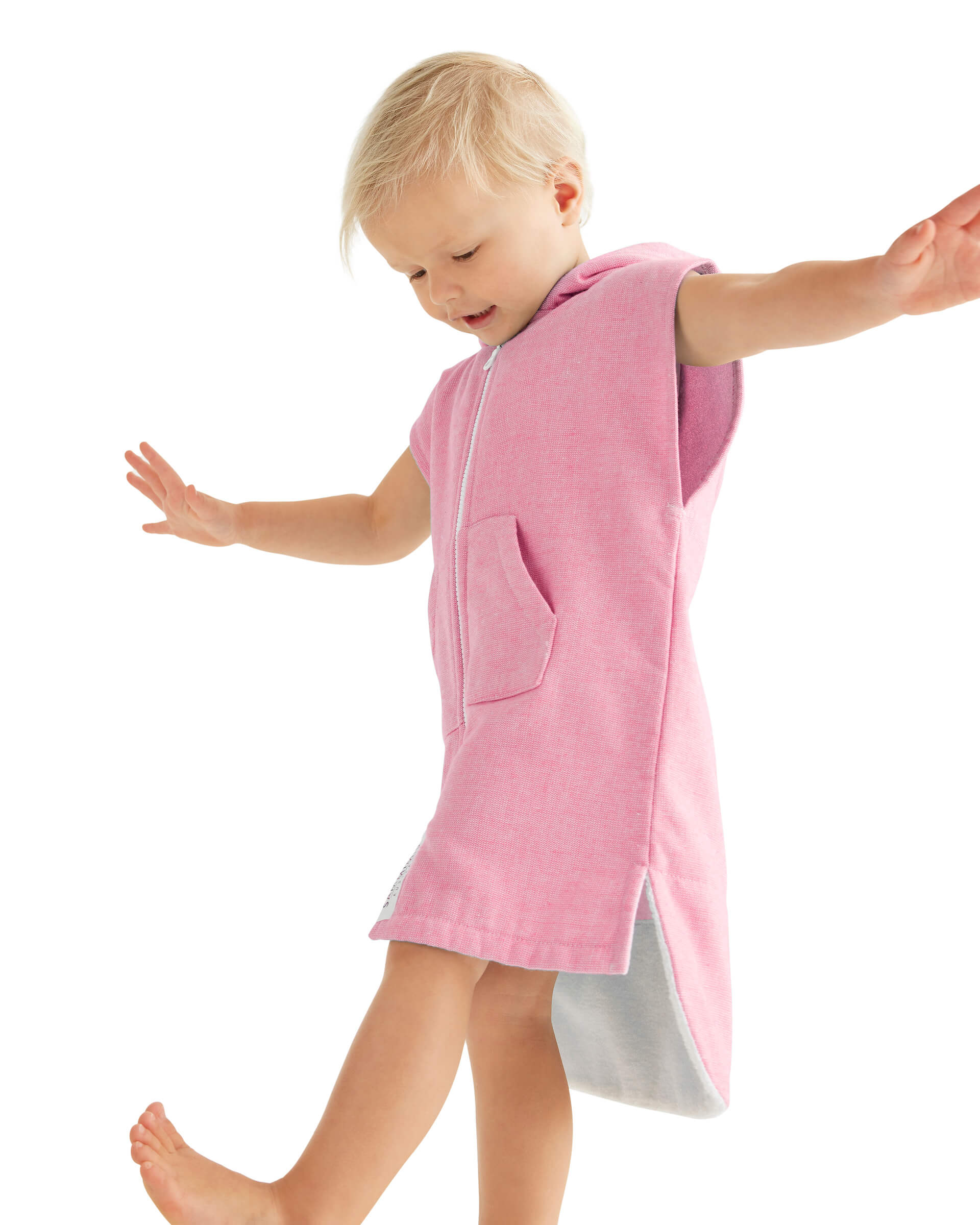 MONTEROSSO Baby Sleeveless Terry Hooded Towel:  Pink