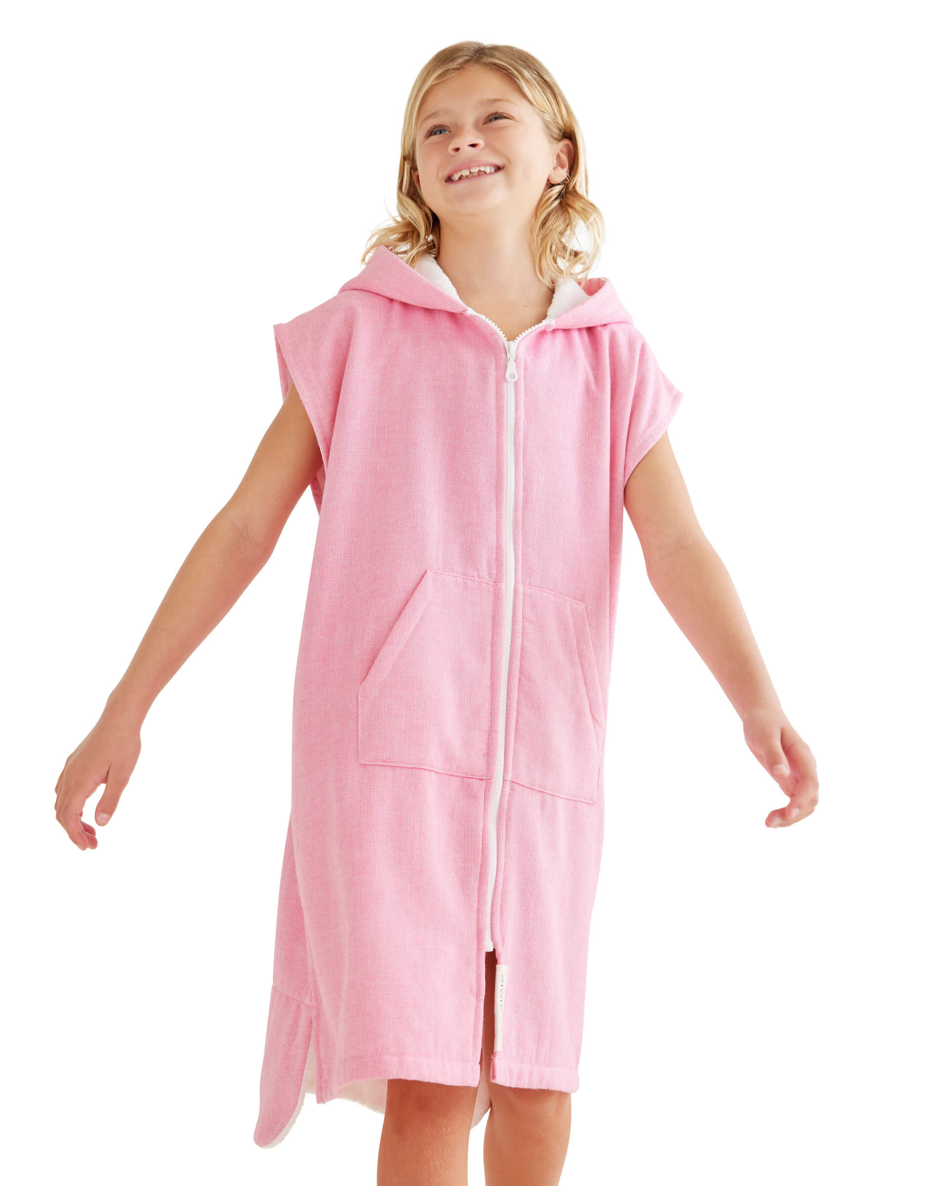 MONTEROSSO Kids Sleeveless Terry Hooded Towel: Pink