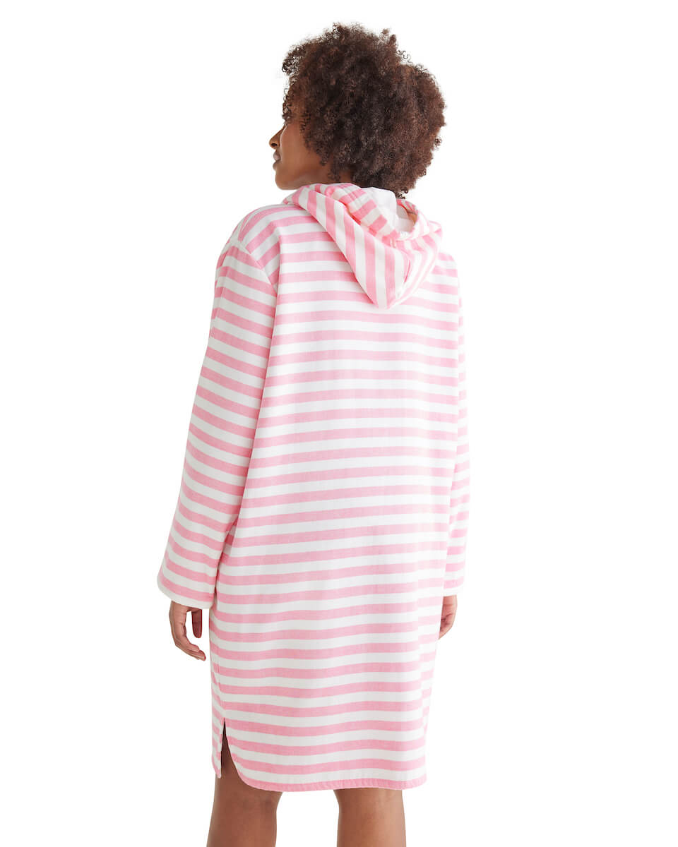 POSITANO Adult Terry Hooded Towel Plus Size: Pink/White