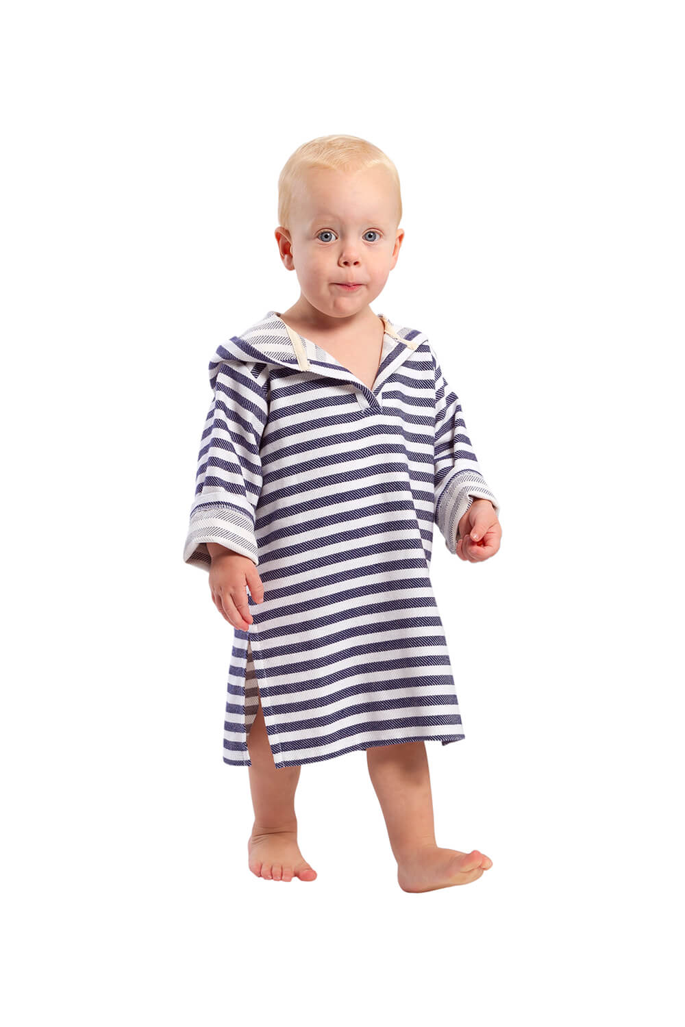 AMALFI Baby Hooded Towel: Navy/White