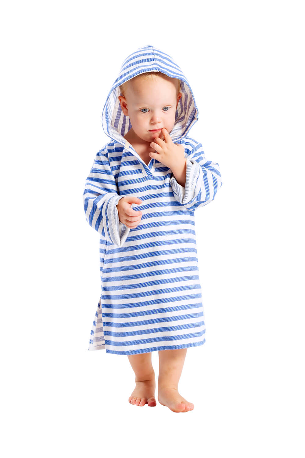 AMALFI Baby Hooded Towel: Royal Blue/White