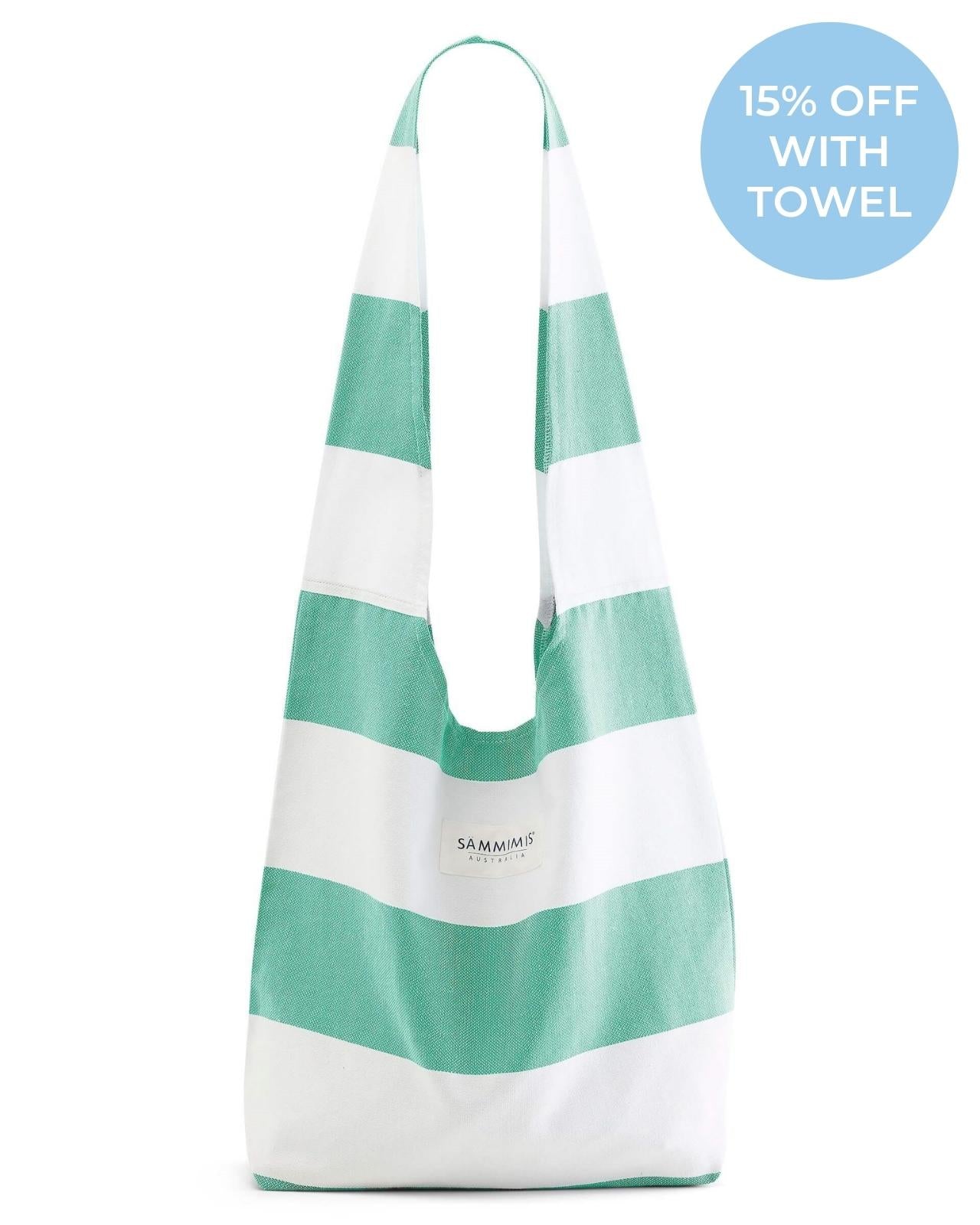 SANTORINI Bag: Sea Green/White