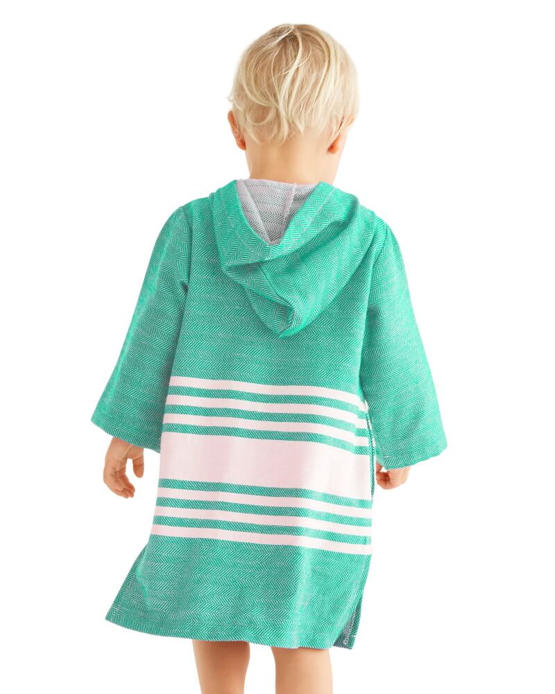 TASSOS Baby Hooded Towel: Sea Green/White