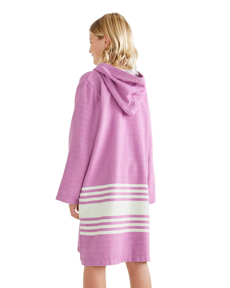 TASSOS Kids Hooded Towel: Purple/White