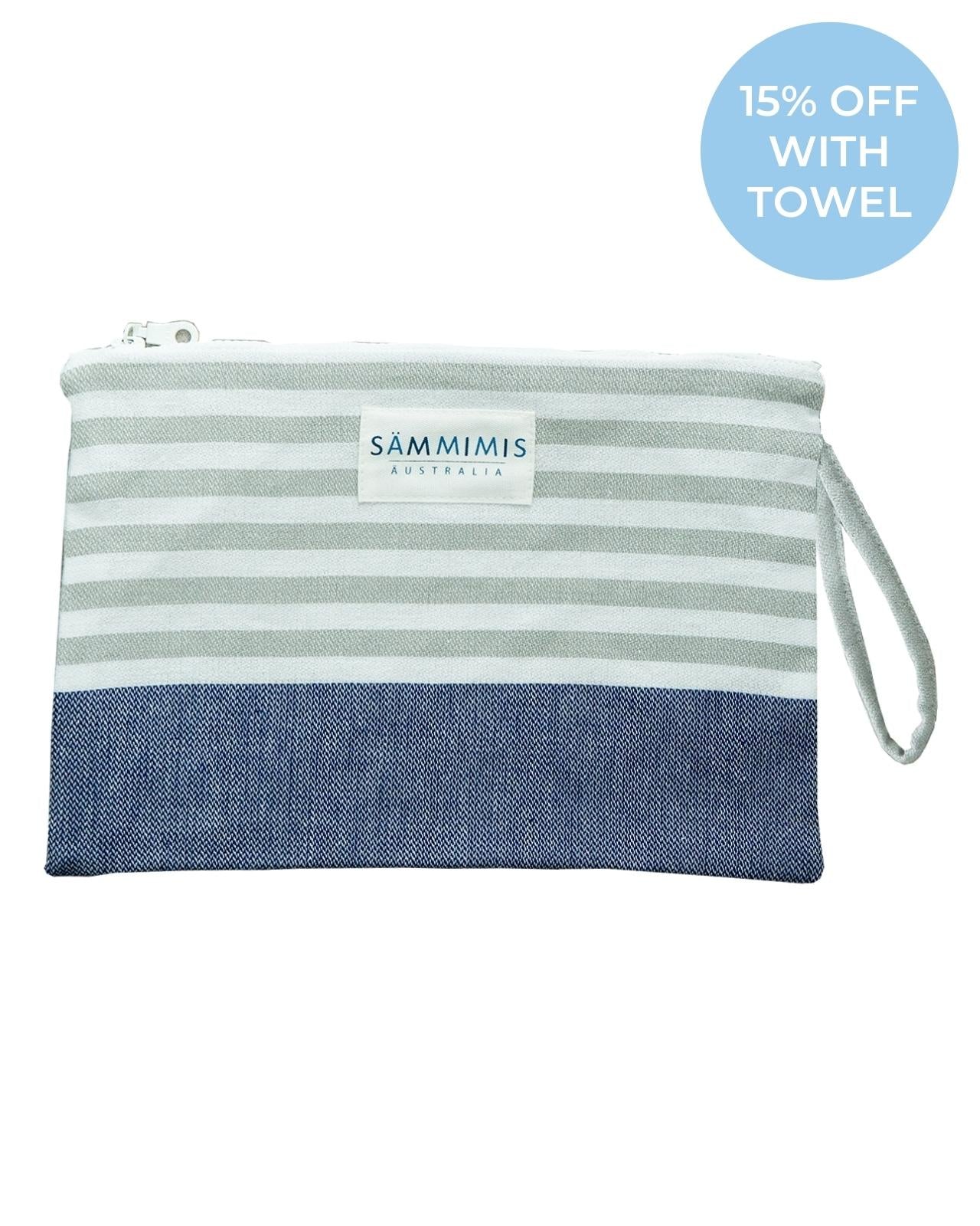 MAYO Swimsuit Wet Bag: Navy/Silver Grey